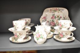 A selection of Wedgwood Charnwood teaware , having foliate and butterfly design (21 pieces in