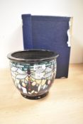 A modern Moorcroft planter , in the Favrile pattern, with box , impressed and signed marks to