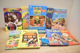 A selection of vintage BBC TV books, to include Rainbow Annual 1987, Play School Annuals and a