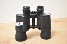 Vintage Regent 10x50 Coated Optic Binoculars, 19cm across, missing one lens cap.