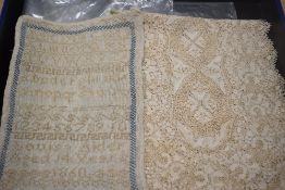 An 1860s sampler by Louisa Alder, aged 14, from Hagbourne, sold with a small quantity of 19th-