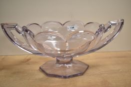 A frosted glass vase, decorated in purple and blue iridescent patterns, h21cm, sold together with