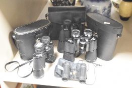 A selection of late 20th-century to modern binoculars, to include Paragon Coated 10x50 Wide Angle