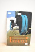 A late 19th to early 20th-century Leopoldo Metlikovitz for Pirelli enamelled metal advertising sign,