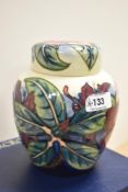 A Moorcroft Pottery 'Simeon' pattern ginger jar, of traditional ovoid form and tube-lined foliage
