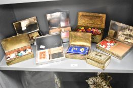 A selection of eight late 20th-century to modern decorative boxes, featuring varying designs of