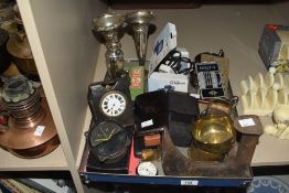 A mixed lot of 20th-century items, to include a selection of silver-plated ware such as two candle