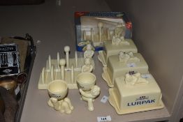 A selection of 1999 limited edition Douglas Lurpak butter-yellow ceramic kitchenalia, to include