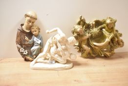 An Italian School sculpture of two wrestlers, impressed mark to base for 'Lotta, Made in Italy',