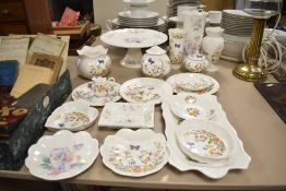 A selection of 20th-century Aynsley fine bone china, to include designs such as 'Cottage Garden', '