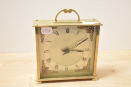 A 20th-century Smiths Dominion 8 day floating Balance movement mantel clock, or rectangular design