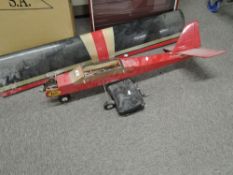 Part Built Wooden Model Aireoplane with Irvine Powered Engine and Radio Control system fitted,