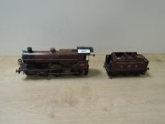 A Hornby clockwork 0 Gauge 4-4-0 LMS Loco & Tender, No 2 Special Compound 1185, in traditional
