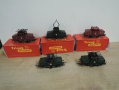 Tri-ang 0-4-0 Steeple Cab Pantograph Loco's, R252, R252 missing Pantograph, R254, all boxed along