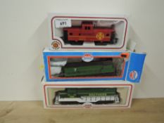 US HO Scale Loco's, Model Power Southern 2180 and similar numbered 7 along with a Bachmann HO