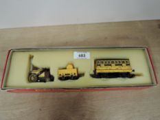 Tri-ang Hornby 00 Gauge, R346 Rocket Tender and Coach, boxed, very little use, box worn and