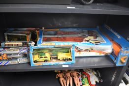 Matchbox Die-casts, Super Kings K-21 Ford Transcontinental Sunkist, K-44 Bridge Layer, K-89 Forestry