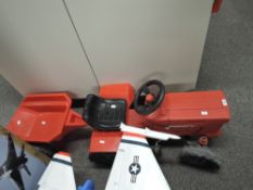 Playworn hard plastic model Ride On Tractor, Case International 956XL with Trailer