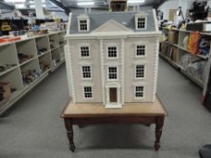 Modern Georgian Style Three Storey Dolls House with opening roof, width 96cm, height 103cm, depth