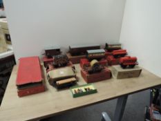 Hornby O Gauge, R164 Goods Brake Van, No 51 3rd Class Coach, No 2 Passenger Coach, Flat Truck with