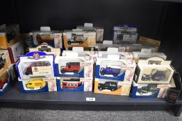 Lledo Days Gone and similar Die-casts, Whisky Trail x 34 and others similar, all in window display