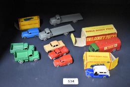 Dublo Dinky Toys Die-casts, 070 AEC Mercury Tanker, boxed but missing two internal flaps and