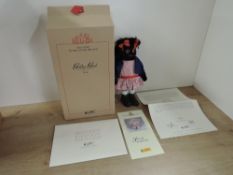 Modern Steiff Limited Edition Bear, 661099 Golly Girl, height 26cm, white tag 00533/1500, boxed with
