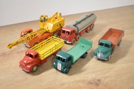 Dinky Supertoys Die-casts, 504 Foden 14-Ton Tanker, type two cab, red cab and chassis, grey tank,