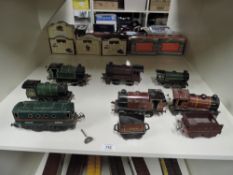 Hornby 0 Gauge, five 0-4-0 Loco's with two tenders along with a similar tin plate 0-4-0 SNCF Loco (