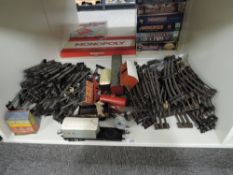 Hornby 0 Gauge, 1/3 tin plate Coach, LMS Open Wagon, NE 12T Van, LNER Shipping Container Load, Tin