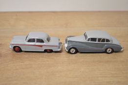 Dinky Toys Die-casts, 176 Austin A105, grey with red flash and hubs, very good example, 150 Rolls