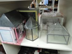 Modern Display cases two with furniture inside, two possibly for plants along with a Designa