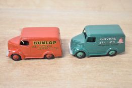 Dinky Toys Die-casts, 451 Trojan Delivery Van Dunlop The World's Master Tyre, slight paint loss,
