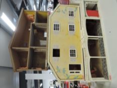 Vintage Lundby Dolls House on two Levels with an extra Lundby Dolls House Section, total height