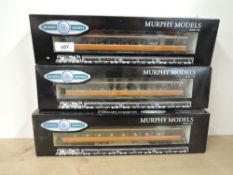 Murphy Models MMR 1:76 scale Carriages, IE Craven Coaches 1508, 1521 and 1523, all in window display