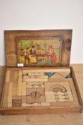 Victorian wooden Building Block Set in original wooden box