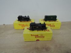 Tri-ang TT Gauge 0-6-0 Engines, T90 BR Tank Loco x2, T95 Shunter, very little use, all in yellow
