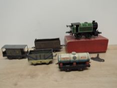 Hornby 0 Gauge, 0-4-0 LNER clockwork Loco 460 with key and in original box, Chad Valley 0 gauge CV