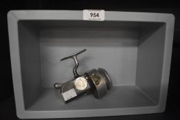 A Hardy Altex reel missing its bail arm