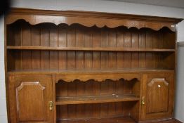 A late 19th or early 20th Century oak dresser , width approx. 183cm