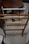 Two Victorian towel rails, one painted