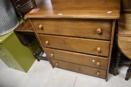 A modern oak chest of four drawers, 95cm x 88cm x 46cm