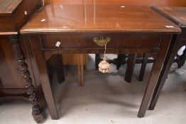 A 19th Century mahogany side table in the Georgian style having frieze drawers , width approx. 76cm