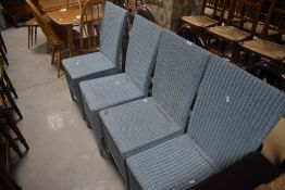 A set of four Lloyd Loom art deco dining chairs, originally from Midland Hotel , Morecambe