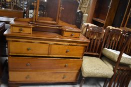 A modern Exigence mahogany effect dressing chest, with unfixed dressing mirror (af) and stand