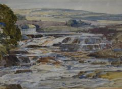 Local interest* Samuel John Lamorna Birch (British 1869-1955) watercolour a cascading stepped