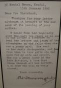 *Local Interest* Alfred Wainwright (British 1907 - 1991) a typed letter from Wainwright to Mrs
