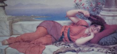 After John William Godward (British 1861-1922) a pair of modern Neo-Classical colour prints 'Noon