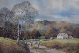 *Local Interest* After Clive Madgwick (British 1943-2005) limited edition 'Lakeland Farm'