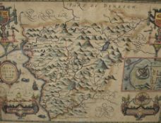 After John Speede (British 1552 - 1629) map of the historical county of Merionethshire Wales